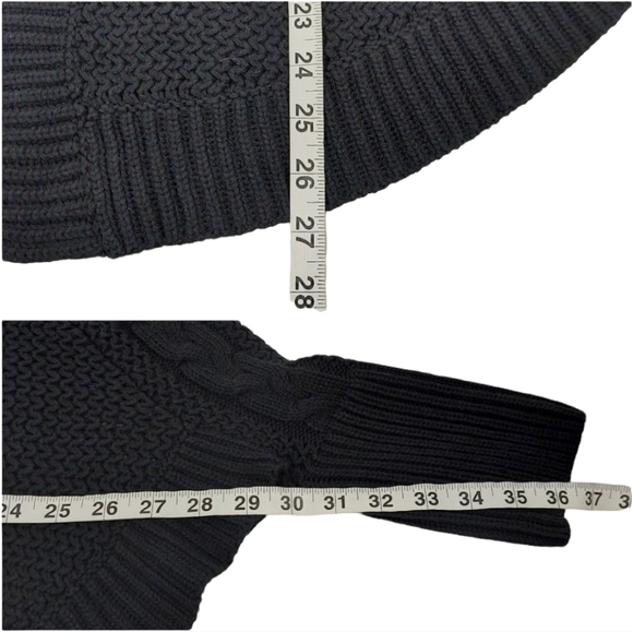 UGG Black Maribeth Cocoon Cape Ribbed Cable Knit Cardigan - Picture 9 of 12